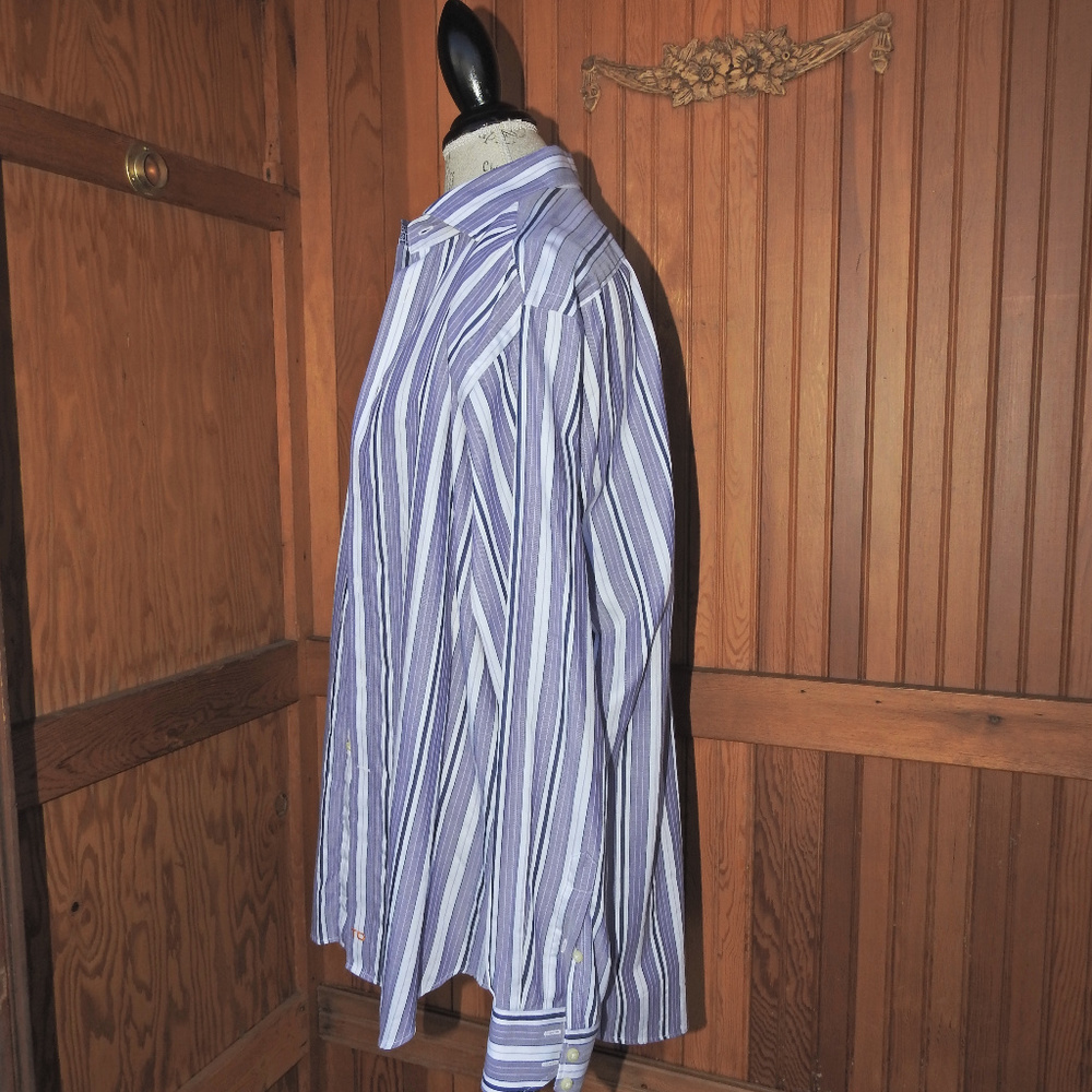 Thomas Dean Men's Purple Striped Shirt XL - Picture 3 of 5